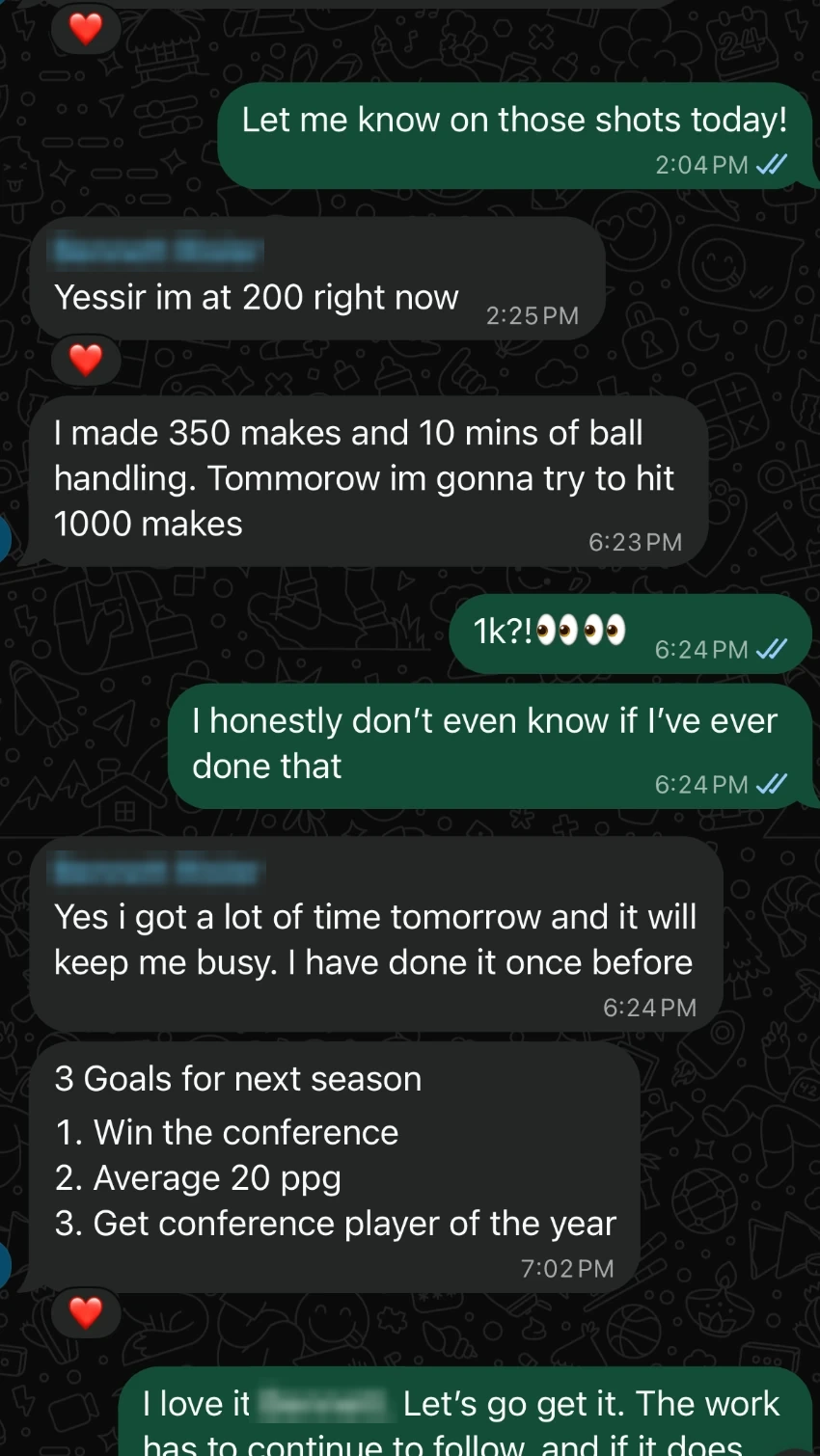 Core3 athlete reporting training progress and goals
