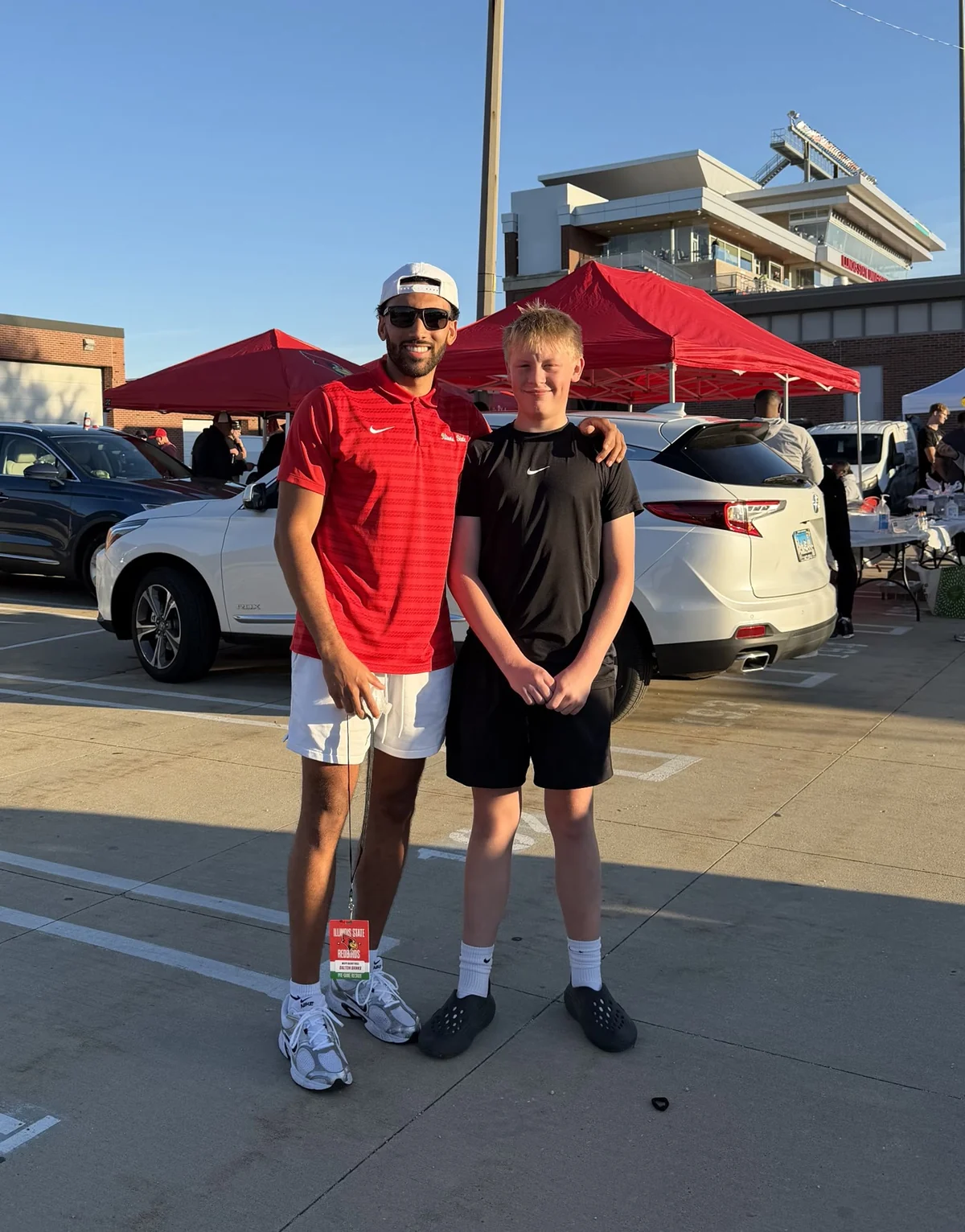 Core3 mentor with an athlete at a basketball event